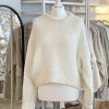 Chunky knit loose round neck boucle jumper - cream/off white - Image 2