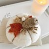 Felt pumpkin with stalk and leaves - Image 2