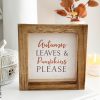 Adorable small Autum leaves wooden framed plaque