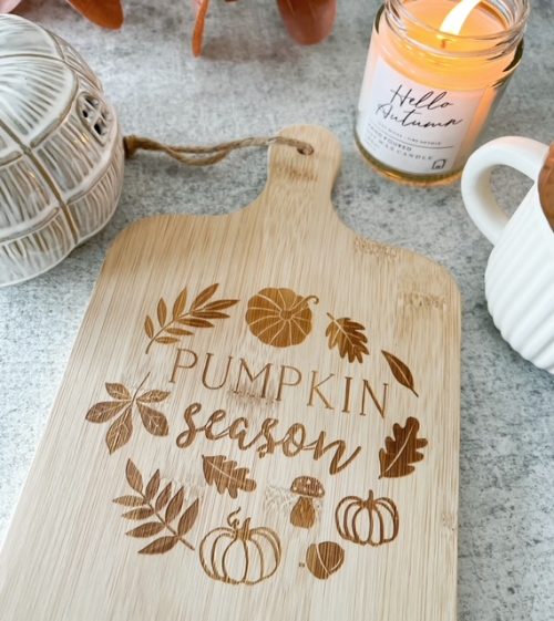 Wooden pumpkin season decorative serving board - Image 2