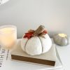Felt pumpkin with stalk and leaves