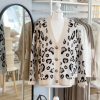 Chunky knit leopard print cardigan