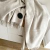 Softest 'cashmere' style natural throw with tassels - Image 2