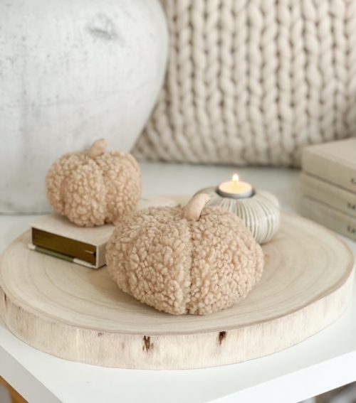 Small softest taupe boucle pumpkin - Image 4