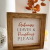 Adorable small Autum leaves wooden framed plaque - Image 3