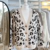 Chunky knit leopard print cardigan - Image 2