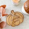 Set of 4 wooden pumpkin coasters - Image 2