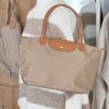 Classic tote bag with leather handles - Taupe