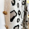 Chunky knit leopard print cardigan - Image 3