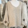 Boucle chunky knit jumper with star decoration - Image 2