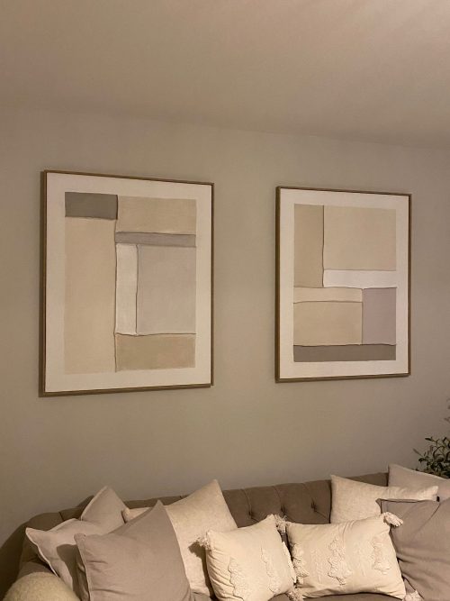 Pair of Contempo Alpha & Beta Framed Painting On Canvas - Image 2