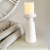 Two tone speckled finish chunky pillar candle holder