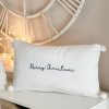 White 'Merry Christmas' cushion with pompoms - Image 3