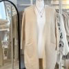 Soft touch long pocket cardigan in cream - Image 2