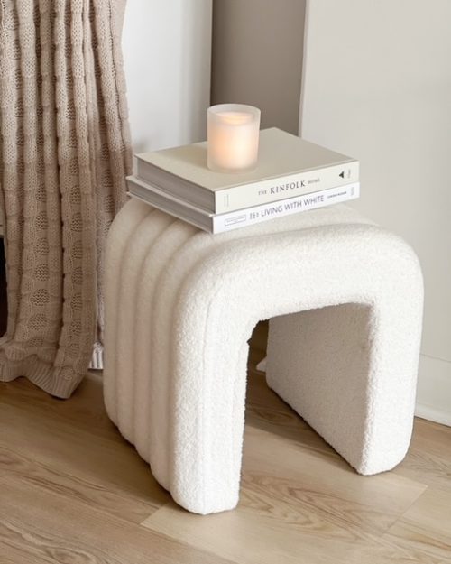Nordic arch boucle stool/side table