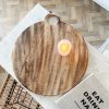Very large oversized ring handle round wooden board