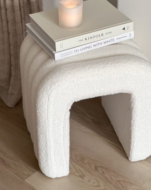 Nordic arch boucle stool/side table - Image 3