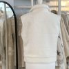 Off white boucle gilet with up collar and pockets - Image 3