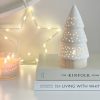 Ceramic light up tree on wooden base