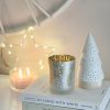 Silver glass furcone candle holder