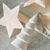 Hanging white ceramic tree decoration