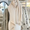 Oversized softest blanket stitch scarf - oatmeal - Image 2