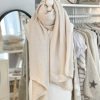 Oversized softest blanket stitch scarf - oatmeal