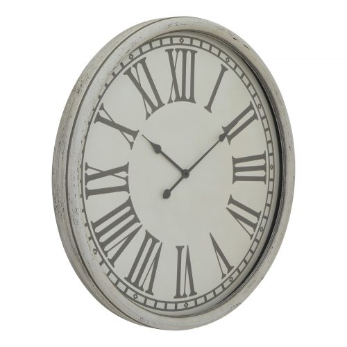 Embossed wall clock with glass