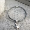 Leather bracelet with star