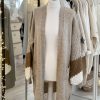 Longline contrast knitted cardigan