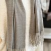 Soft tassel scarf - taupe - Image 2