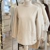 Cream roll neck jumper with pockets