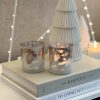 Silver glass furcone tealight holder