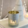 Silver glass festive village candle holder - Image 4