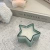 Sage green frosted star candle - Image 4