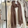 Soft tassel scarf - Chocolate