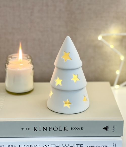 Ceramic white LED star cut out Christmas tree - Image 3