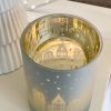 Silver glass festive village candle holder - Image 2
