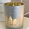 Silver glass festive village candle holder - Image 3