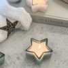 Sage green frosted star candle - Image 3