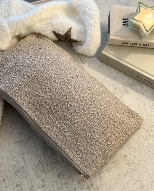 Boucle zip bag - taupe - Image 2