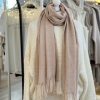 Soft tassel scarf - beige