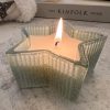 Sage green frosted star candle - Image 2