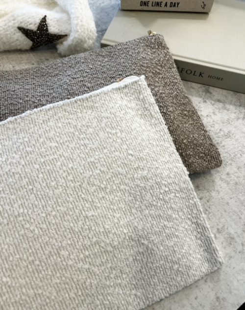Boucle zip bag - taupe - Image 4