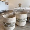 Woven decorative basket with handles - Image 2