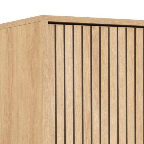 Albany Wardrobe 2 Doors in Oak with Black Legs - Image 4