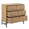 Albany Chest of 3 Drawers in Oak with Black Legs - Image 6
