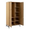 Albany Wardrobe 4 Doors in oak with black legs - Image 2