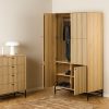Albany Wardrobe 4 Doors in oak with black legs - Image 5