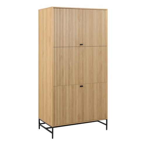 Albany Wardrobe 4 Doors in oak with black legs